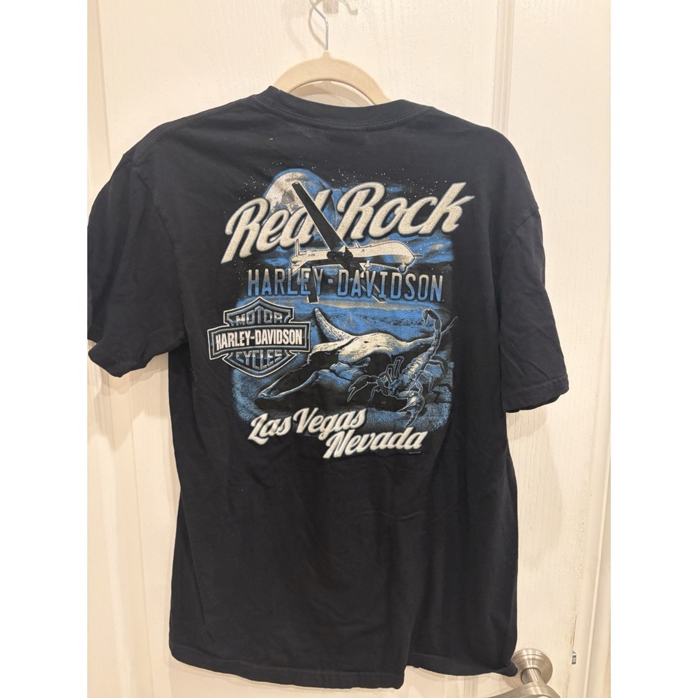 Harley Davidson Red Rock Shirt Black tshirt Sz L